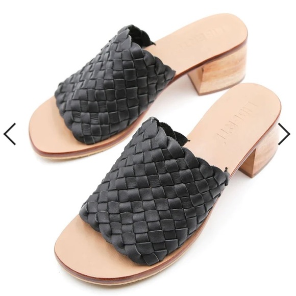 Liberté Santorini Black Woven Leather Mule Sandals - Size 6 - Picture 3 of 10